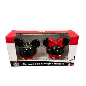 Disney Mickey & Minnie Mouse Ears Salt & Pepper Set Ceramic